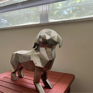 Metal puppy statue